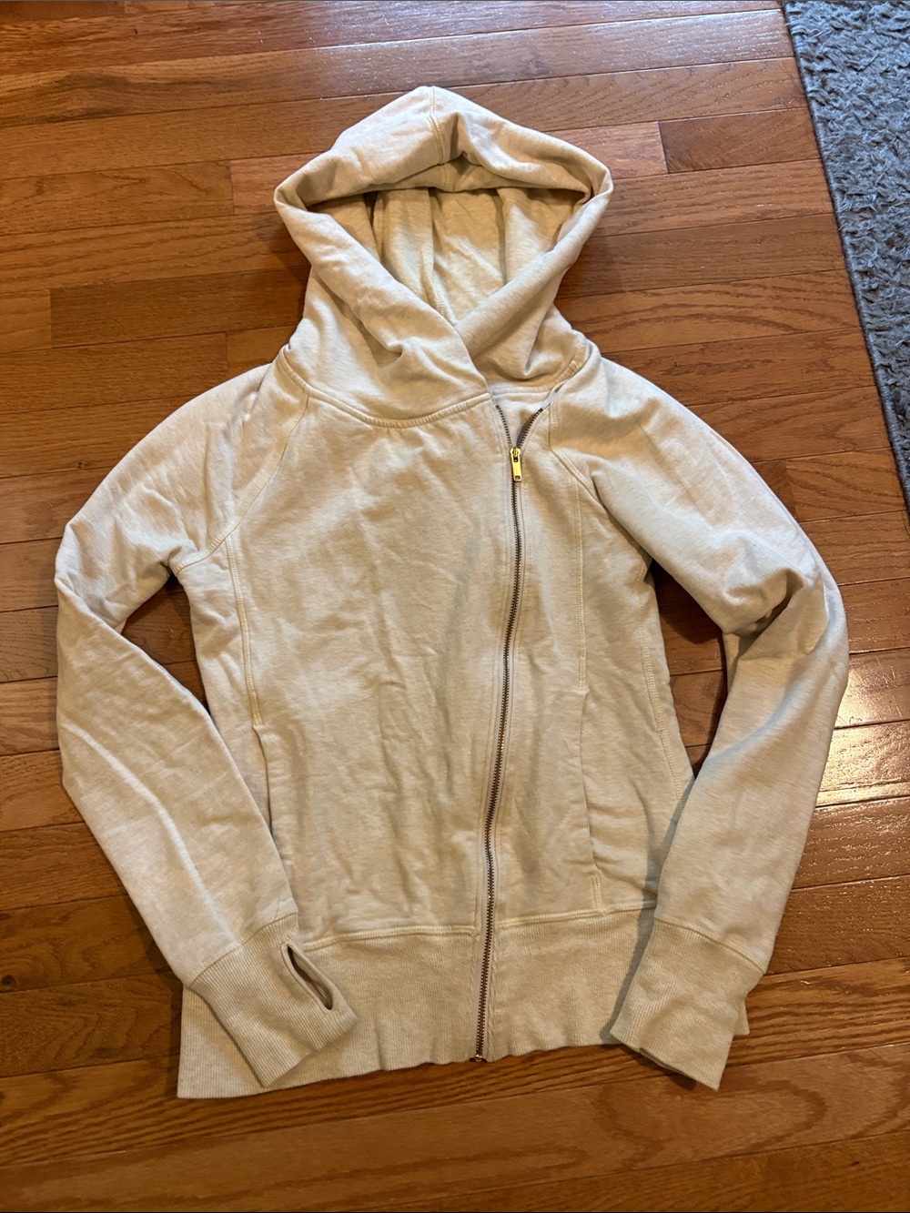 Nike Women's Hooded Zip Sweatshirt in Light Beige